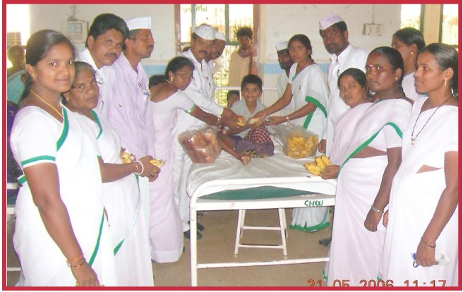 Bread distribution in govt hospital